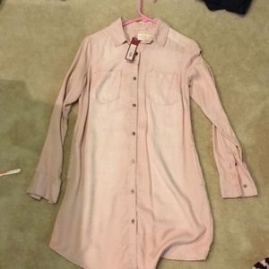 Long sleeve button up polo dress